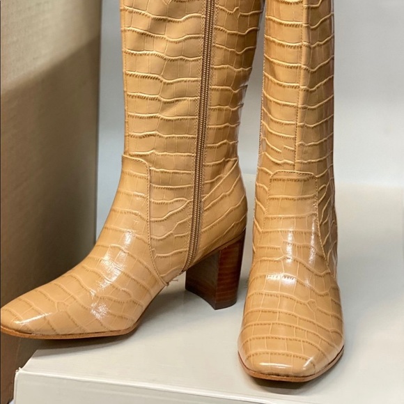 BNIB Marc Fisher Revely Boots Dark Natural Leather - Picture 4 of 14